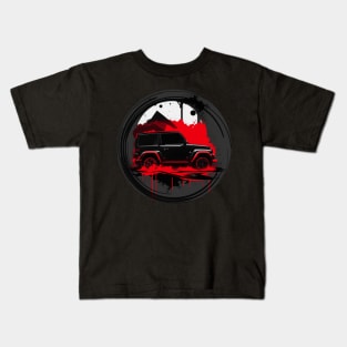 Jeep Vehicle Dark Black design Kids T-Shirt